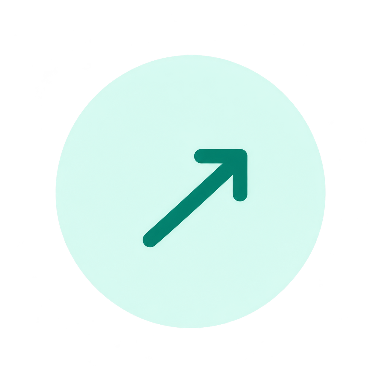 Mint Circle Upward Arrow Icon
